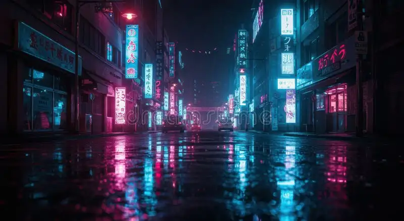 短剧平台霓虹都市夜景